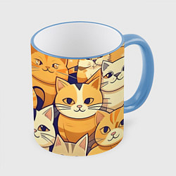 Кружка цветная Кошачий принт от нейросети