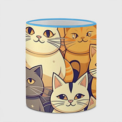 Кружка 3D Кошачий принт от нейросети, цвет: 3D-небесно-голубой кант — фото 2