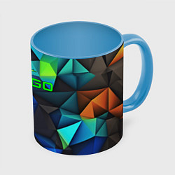 Кружка 3D CSGO blue abstract, цвет: 3D-белый + небесно-голубой