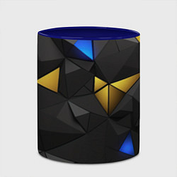 Кружка 3D Black yellow geometry, цвет: 3D-белый + синий — фото 2