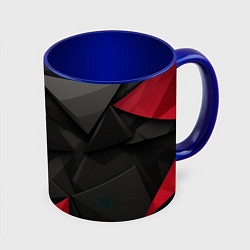 Кружка 3D Black blue red elements, цвет: 3D-белый + синий