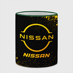 Кружка 3D Nissan - gold gradient, цвет: 3D-зеленый кант — фото 2