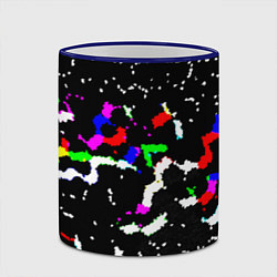 Кружка 3D Цветные угловатые фигуры на черном, цвет: 3D-синий кант — фото 2