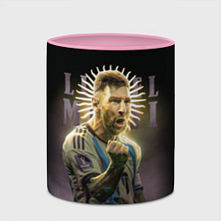 Кружка 3D Лионель Месси сборная Аргентины ЧМ 2022, цвет: 3D-белый + розовый — фото 2