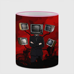 Кружка 3D Skibidi toilet Tv Man, цвет: 3D-розовый кант — фото 2