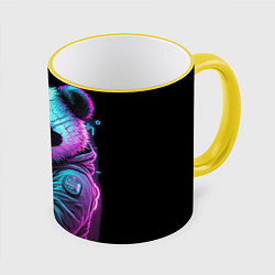 Кружка 3D Панда в неоновом свете, цвет: 3D-желтый кант