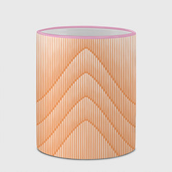 Кружка 3D Полосатый оранжевый градиент, цвет: 3D-розовый кант — фото 2