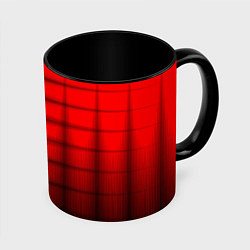 Кружка 3D Просто красно-черная клетка, цвет: 3D-белый + черный