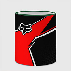 Кружка 3D Fox мотокросс - красный, цвет: 3D-зеленый кант — фото 2