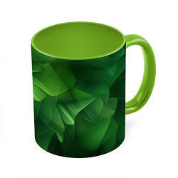 Кружка 3D Green lighting background, цвет: 3D-белый + светло-зеленый