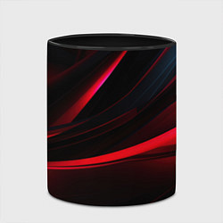 Кружка 3D Red lighting black background, цвет: 3D-белый + черный — фото 2