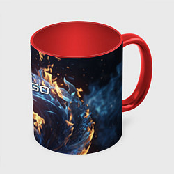 Кружка 3D Сounter-strike в синем огне, цвет: 3D-белый + красный