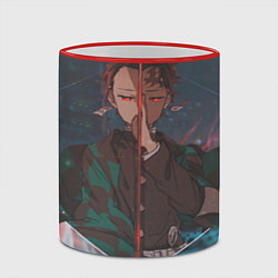 Кружка 3D Клинок рассекающий демонов Tanjirou Kamado, цвет: 3D-красный кант — фото 2
