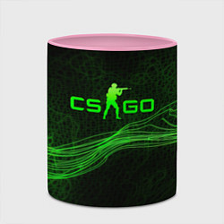 Кружка 3D CSGO green abstract, цвет: 3D-белый + розовый — фото 2