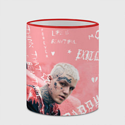 Кружка 3D Lil Peep тату розовый, цвет: 3D-красный кант — фото 2