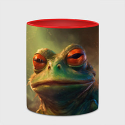 Кружка 3D Лягушка Пепе натуральная, цвет: 3D-белый + красный — фото 2