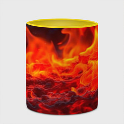 Кружка 3D Магма, цвет: 3D-белый + желтый — фото 2