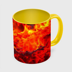 Кружка 3D Магма, цвет: 3D-белый + желтый