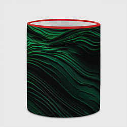 Кружка 3D Dark green texture, цвет: 3D-красный кант — фото 2