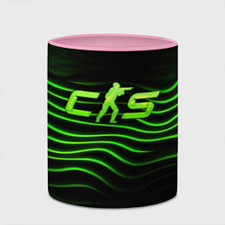 Кружка 3D CS2 green logo, цвет: 3D-белый + розовый — фото 2