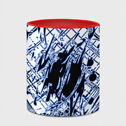 Кружка 3D Кибернетическая клякса синяя, цвет: 3D-белый + красный — фото 2