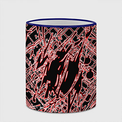 Кружка 3D Кибернетическая клякса красная, цвет: 3D-синий кант — фото 2