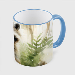 Кружка цветная Енот акварель