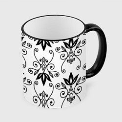 Кружка 3D Royal Lily - pattern, цвет: 3D-черный кант