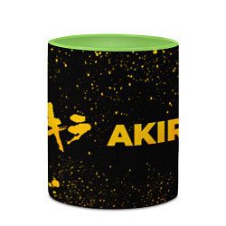 Кружка 3D Akira - gold gradient: надпись и символ, цвет: 3D-белый + светло-зеленый — фото 2