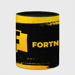 Кружка 3D Fortnite - gold gradient: надпись и символ, цвет: 3D-белый + черный — фото 2
