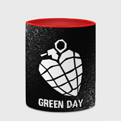 Кружка 3D Green Day glitch на темном фоне, цвет: 3D-белый + красный — фото 2