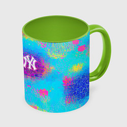 Кружка 3D New York Yankees - baseball team - logo, цвет: 3D-белый + светло-зеленый