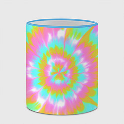 Кружка 3D Tie-Dye кислотный в стиле барби, цвет: 3D-небесно-голубой кант — фото 2