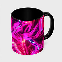 Кружка 3D Pink neon abstract, цвет: 3D-белый + черный