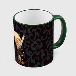 Кружка цветная Кот якудза - японский воин