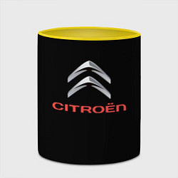 Кружка 3D Citroen auto sports, цвет: 3D-белый + желтый — фото 2