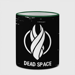 Кружка 3D Dead Space glitch на темном фоне, цвет: 3D-зеленый кант — фото 2