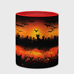 Кружка 3D Кошки хэллоуина, цвет: 3D-белый + красный — фото 2