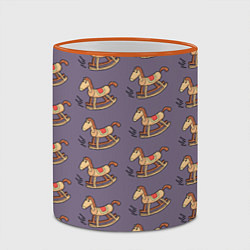 Кружка 3D Деревянные лошадки качалки, цвет: 3D-оранжевый кант — фото 2