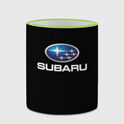 Кружка 3D Subaru sport auto car, цвет: 3D-светло-зеленый кант — фото 2