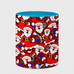 Кружка 3D Новогодний паттерн с дедами морозами, цвет: 3D-белый + небесно-голубой — фото 2