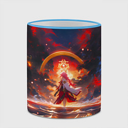 Кружка 3D Яэ Мико и небо, цвет: 3D-небесно-голубой кант — фото 2