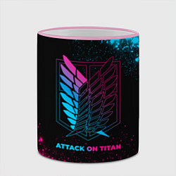 Кружка 3D Attack on Titan - neon gradient, цвет: 3D-розовый кант — фото 2