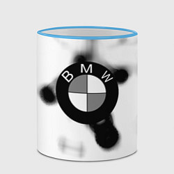 Кружка 3D Bmw black steel, цвет: 3D-небесно-голубой кант — фото 2