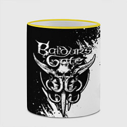 Кружка 3D Baldurs gate 3 - белая краска, цвет: 3D-желтый кант — фото 2