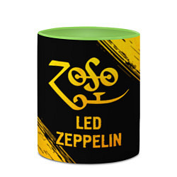 Кружка 3D Led Zeppelin - gold gradient, цвет: 3D-белый + светло-зеленый — фото 2