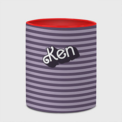 Кружка 3D Кен - темная полоска, цвет: 3D-белый + красный — фото 2