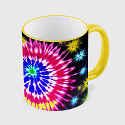 Кружка цветная Colorful floral composition - tie-dye