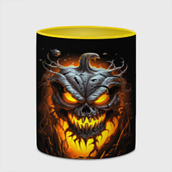 Кружка 3D Halloween - зловещая тыква, цвет: 3D-белый + желтый — фото 2