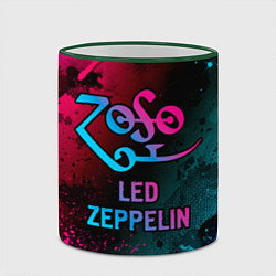 Кружка 3D Led Zeppelin - neon gradient, цвет: 3D-зеленый кант — фото 2